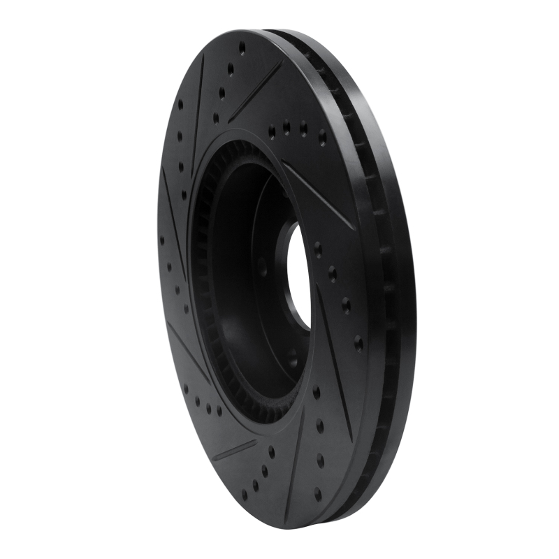 Kia Sportage Brake Rotor (1) - Front Right - R1 Concepts - Drilled & Slotted - Black - `12-`16